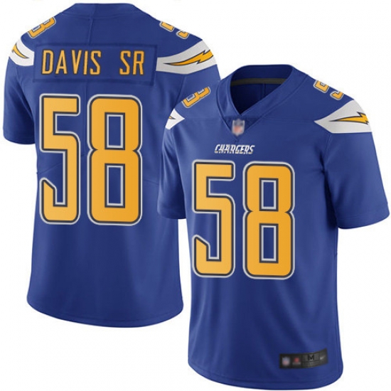 Chargers 58 Thomas Davis Sr Electric Blue Mens Stitched Football Limited Rush Jersey Chargers 58 Thomas Davis Sr Electric Blue Mens Stitched Football Limited Rush Jersey