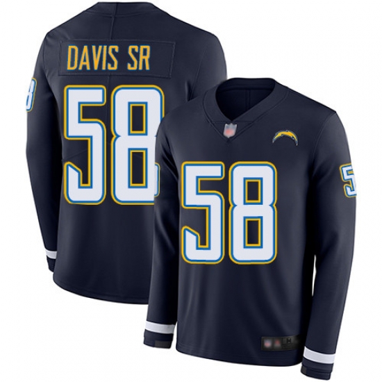 Chargers 58 Thomas Davis Sr Navy Blue Team Color Mens Stitched Football Limited Therma Long Sleeve Chargers 58 Thomas Davis Sr Navy Blue Team Color Mens Stitched Football Limited Therma Long Sleeve
