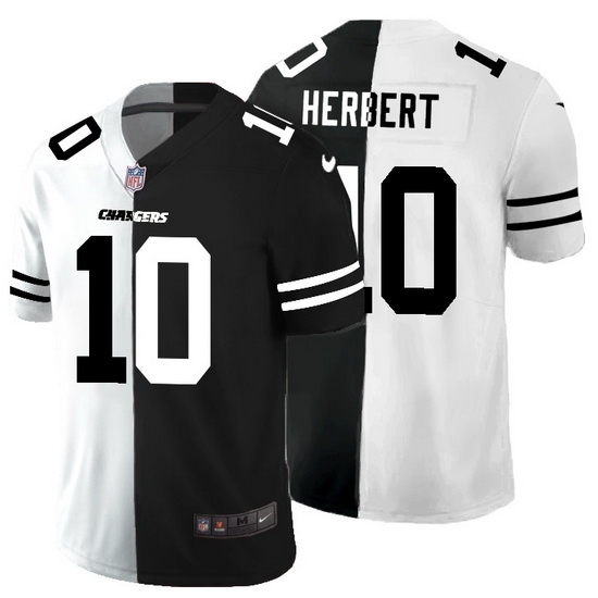 Los Angeles Chargers 10 Justin Herbert Men Black V White Peace Split Nike Vapor Untouchable Limited NFL Jersey Los Angeles Chargers 10 Justin Herbert Men Black V White Peace Split Nike Vapor Untouchable Limited NFL Jersey