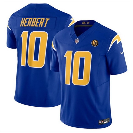 Men Los Angeles Chargers 10 Justin Herbert Royal 2023 F U S E With John Madden Patch Vapor Limited Stitched Football Jersey Men Los Angeles Chargers 10 Justin Herbert Royal 2023 F U S E With John Madden Patch Vapor Limited Stitched Football Jersey