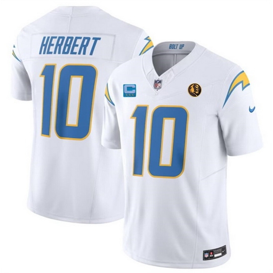 Men Los Angeles Chargers 10 Justin Herbert White 2023 F U S E With 3 Star C Patch And John Madden Patch Vapor Limited Stitched Football Jersey Men Los Angeles Chargers 10 Justin Herbert White 2023 F U S E With 3 Star C Patch And John Madden Patch Vapor Limited Stitched Football Jersey