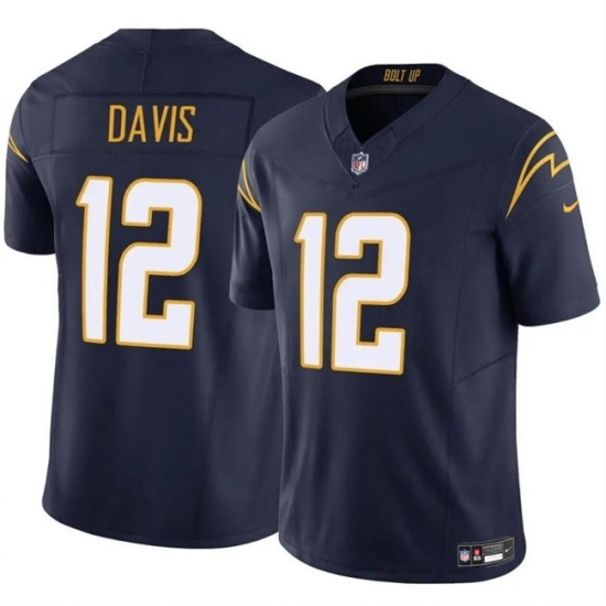 Men Los Angeles Chargers 12 Derius Davis Navy 2024 F U S E Vapor Limited Stitched Football Jersey Men Los Angeles Chargers 12 Derius Davis Navy 2024 F U S E Vapor Limited Stitched Football Jersey