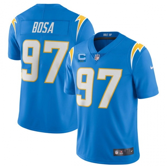 Men Los Angeles Chargers 2022 #97 Joey Bosa Blue With 2-star C Patch Vapor Untouchable Limited Stitched NFL Jersey Men Los Angeles Chargers 2022 #97 Joey Bosa Blue With 2-star C Patch Vapor Untouchable Limited Stitched NFL Jersey