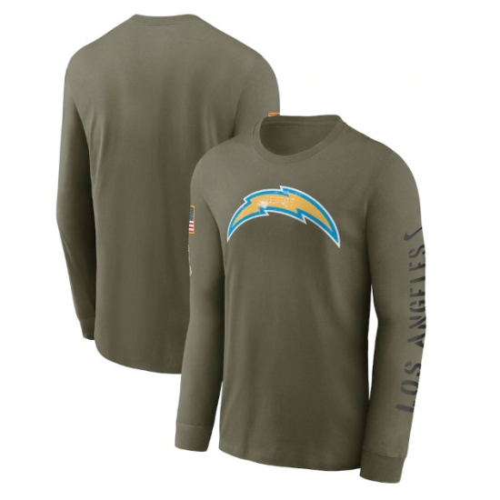 Men Los Angeles Chargers 2022 Olive Salute To Service Long Sleeve T Shirt Men Los Angeles Chargers 2022 Olive Salute To Service Long Sleeve T Shirt