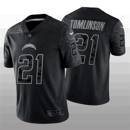 Men Los Angeles Chargers 21 LaDainian Tomlinson Black Reflective Limited Stitched Football Jersey Men Los Angeles Chargers 21 LaDainian Tomlinson Black Reflective Limited Stitched Football Jersey
