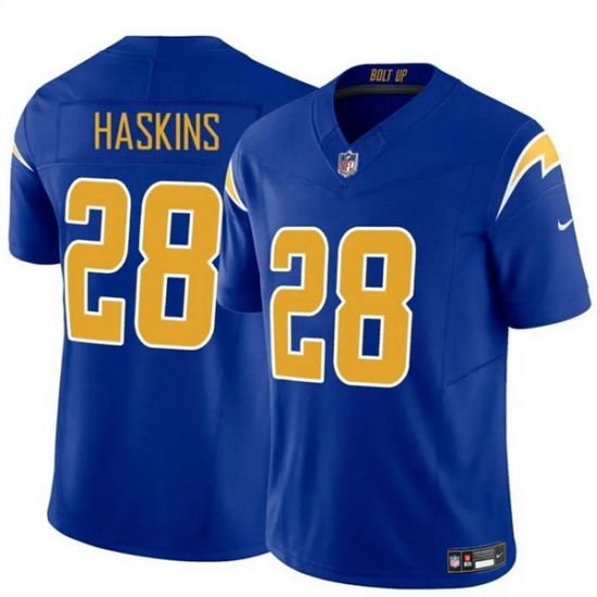 Men Los Angeles Chargers 28 Hassan Haskins Royal 2024 F U S E Vapor Limited Stitched Football Jersey Men Los Angeles Chargers 28 Hassan Haskins Royal 2024 F U S E Vapor Limited Stitched Football Jersey
