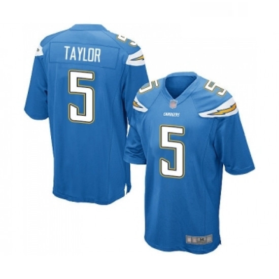 Men Los Angeles Chargers 5 Tyrod Taylor Game Electric Blue Alternate Football Jersey Men Los Angeles Chargers 5 Tyrod Taylor Game Electric Blue Alternate Football Jersey