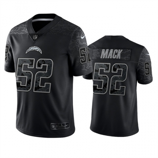Men Los Angeles Chargers 52 Khalil Mack Black Reflective Limited Stitched Football Jersey Men Los Angeles Chargers 52 Khalil Mack Black Reflective Limited Stitched Football Jersey