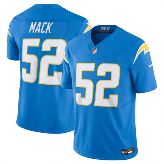 Men Los Angeles Chargers 52 Khalil Mack Blue 2023 F U S E Vapor Untouchable Limited Stitched Jersey Men Los Angeles Chargers 52 Khalil Mack Blue 2023 F U S E Vapor Untouchable Limited Stitched Jersey