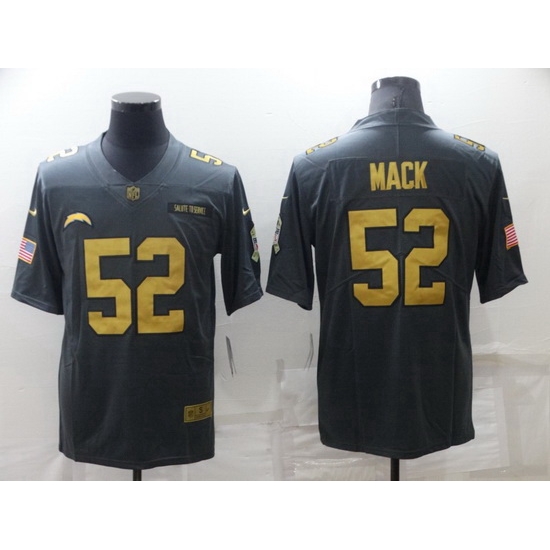 Men Los Angeles Chargers 52 Khalil Mack Grey Gold Salute To Service Limited Stitched jersey Men Los Angeles Chargers 52 Khalil Mack Grey Gold Salute To Service Limited Stitched jersey