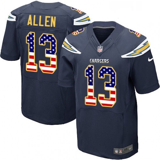 Men Nike Los Angeles Chargers 13 Keenan Allen Elite Navy Blue Home USA Flag Fashion NFL Jersey Men Nike Los Angeles Chargers 13 Keenan Allen Elite Navy Blue Home USA Flag Fashion NFL Jersey