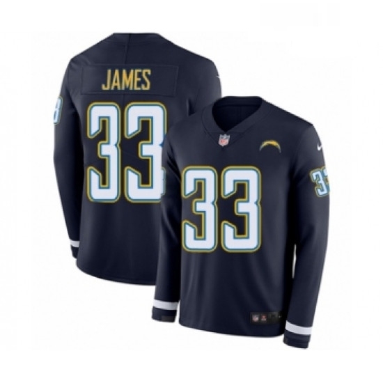 Men Nike Los Angeles Chargers 33 Derwin James Limited Navy Blue Therma Long Sleeve NFL Jersey Men Nike Los Angeles Chargers 33 Derwin James Limited Navy Blue Therma Long Sleeve NFL Jersey