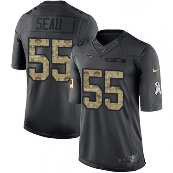 Men Nike Los Angeles Chargers 55 Junior Seau Limited Black 2016 Salute to Service NFL Jersey Men Nike Los Angeles Chargers 55 Junior Seau Limited Black 2016 Salute to Service NFL Jersey