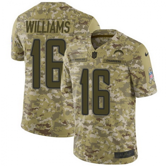 Nike Chargers #16 Tyrell Williams Camo Mens Stitched NFL Limited 2018 Salute To Service Jersey Nike Chargers #16 Tyrell Williams Camo Mens Stitched NFL Limited 2018 Salute To Service Jersey
