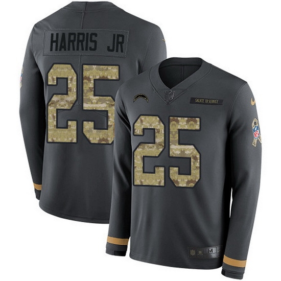 Nike Chargers 25 Chris Harris Jr Anthracite Salute to Service Men Stitched NFL Limited Therma Long Sleeve Jersey Nike Chargers 25 Chris Harris Jr Anthracite Salute to Service Men Stitched NFL Limited Therma Long Sleeve Jersey