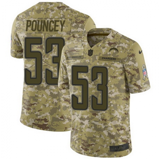 Nike Chargers #53 Mike Pouncey Camo Mens Stitched NFL Limited 2018 Salute To Service Jersey Nike Chargers #53 Mike Pouncey Camo Mens Stitched NFL Limited 2018 Salute To Service Jersey