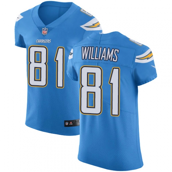 Nike Chargers #81 Mike Williams Electric Blue Alternate Mens Stitched NFL Vapor Untouchable Elite Jersey Nike Chargers #81 Mike Williams Electric Blue Alternate Mens Stitched NFL Vapor Untouchable Elite Jersey