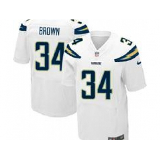 Nike San Diego Chargers 34 Donald Brown White Elite NFL Jersey Nike San Diego Chargers 34 Donald Brown White Elite NFL Jersey