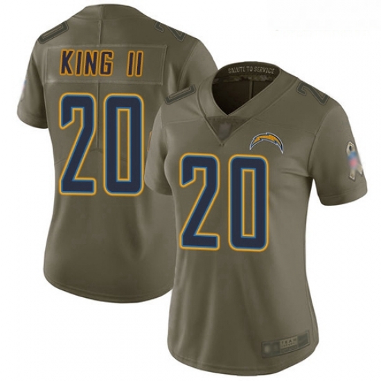 Chargers #20 Desmond King II Olive Women Stitched Football Limited 2017 Salute to Service Jersey Chargers #20 Desmond King II Olive Women Stitched Football Limited 2017 Salute to Service Jersey