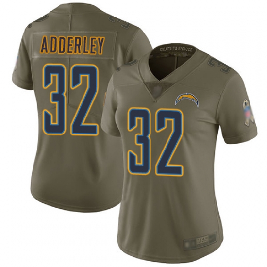 Chargers 32 Nasir Adderley Olive Women Stitched Football Limited 2017 Salute to Service Jersey Chargers 32 Nasir Adderley Olive Women Stitched Football Limited 2017 Salute to Service Jersey