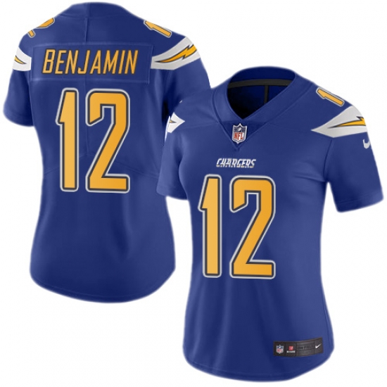 Nike Chargers #12 Travis Benjamin Electric Blue Womens Stitched NFL Limited Rush Jersey Nike Chargers #12 Travis Benjamin Electric Blue Womens Stitched NFL Limited Rush Jersey