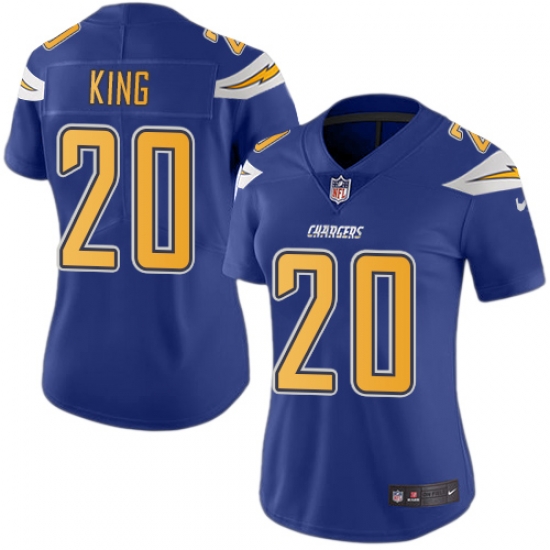 Nike Chargers #20 Desmond King Electric Blue Womens Stitched NFL Limited Rush Jersey Nike Chargers #20 Desmond King Electric Blue Womens Stitched NFL Limited Rush Jersey