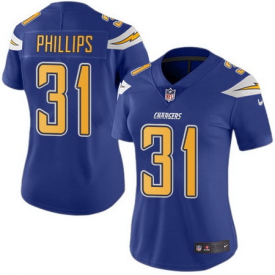 Nike Chargers 31 Adrian Phillips Electric Blue Womens Stitched NFL Limited Rush Jersey Nike Chargers 31 Adrian Phillips Electric Blue Womens Stitched NFL Limited Rush Jersey