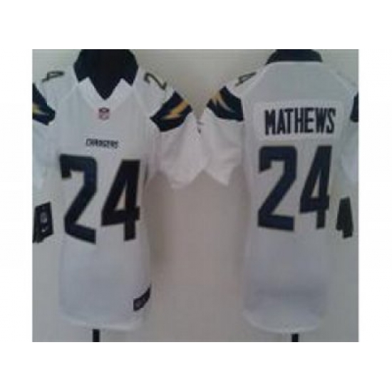 Nike Women San Diego Chargers #24 Ryan Mathews White Jerseys