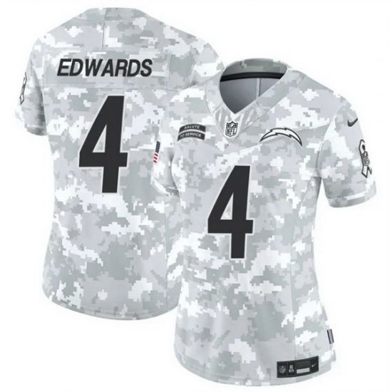 Women Los Angeles Chargers 4 Gus Edwards 2024 F U S E Arctic Camo Salute To Service Limited Stitched Football Jersey Women Los Angeles Chargers 4 Gus Edwards 2024 F U S E Arctic Camo Salute To Service Limited Stitched Football Jersey