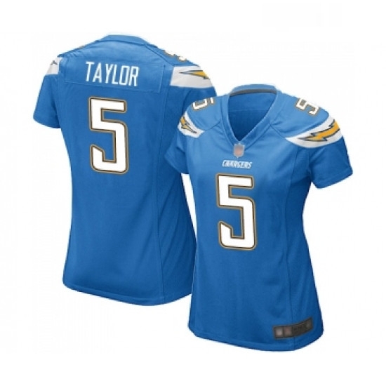 Womens Los Angeles Chargers 5 Tyrod Taylor Game Electric Blue Alternate Football Jersey Womens Los Angeles Chargers 5 Tyrod Taylor Game Electric Blue Alternate Football Jersey