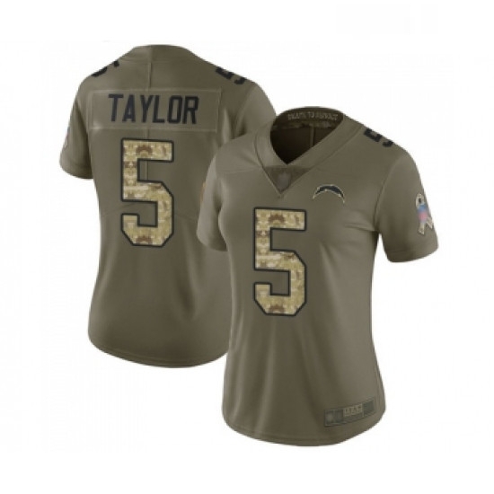 Womens Los Angeles Chargers 5 Tyrod Taylor Limited Olive Camo 2017 Salute to Service Football Jersey Womens Los Angeles Chargers 5 Tyrod Taylor Limited Olive Camo 2017 Salute to Service Football Jersey