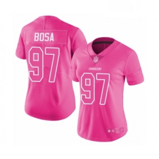 Womens Los Angeles Chargers 97 Joey Bosa Limited Pink Rush Fashion Football Jersey Womens Los Angeles Chargers 97 Joey Bosa Limited Pink Rush Fashion Football Jersey
