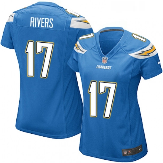 Womens Nike Los Angeles Chargers 17 Philip Rivers Game Electric Blue Alternate NFL Jersey Womens Nike Los Angeles Chargers 17 Philip Rivers Game Electric Blue Alternate NFL Jersey