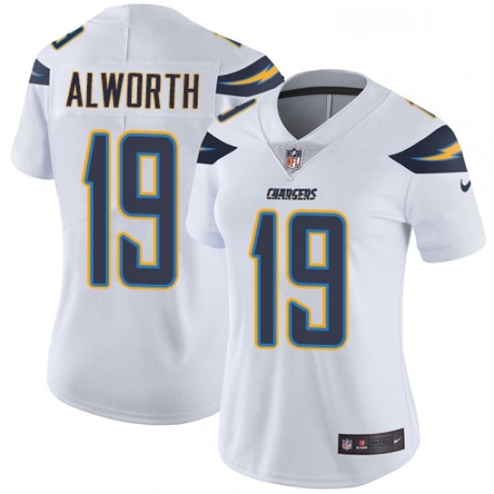 Womens Nike Los Angeles Chargers 19 Lance Alworth White Vapor Untouchable Limited Player NFL Jersey Womens Nike Los Angeles Chargers 19 Lance Alworth White Vapor Untouchable Limited Player NFL Jersey