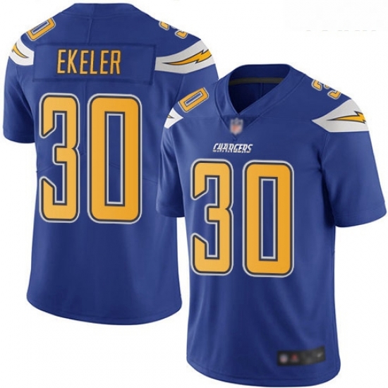 Chargers #30 Austin Ekeler Electric Blue Youth Stitched Football Limited Rush Jersey Chargers #30 Austin Ekeler Electric Blue Youth Stitched Football Limited Rush Jersey