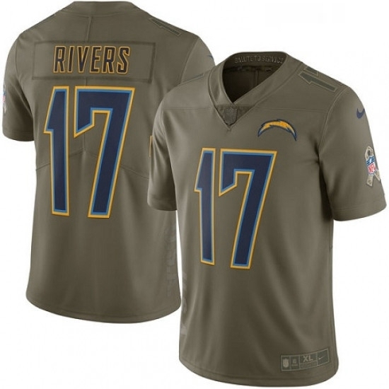 Youth Nike Los Angeles Chargers 17 Philip Rivers Limited Olive 2017 Salute to Service NFL Jersey Youth Nike Los Angeles Chargers 17 Philip Rivers Limited Olive 2017 Salute to Service NFL Jersey