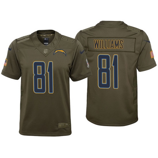 youth chargers mike williams olive 2017 salute to service jersey youth chargers mike williams olive 2017 salute to service jersey