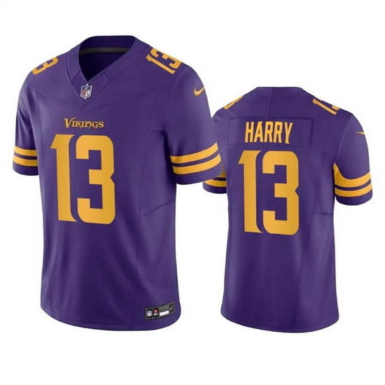 Men Minnesota Vikings 13 N 27Keal Harry Purple 2023 F U S E Color Rush Limited Stitched Jersey Men Minnesota Vikings 13 N 27Keal Harry Purple 2023 F U S E Color Rush Limited Stitched Jersey