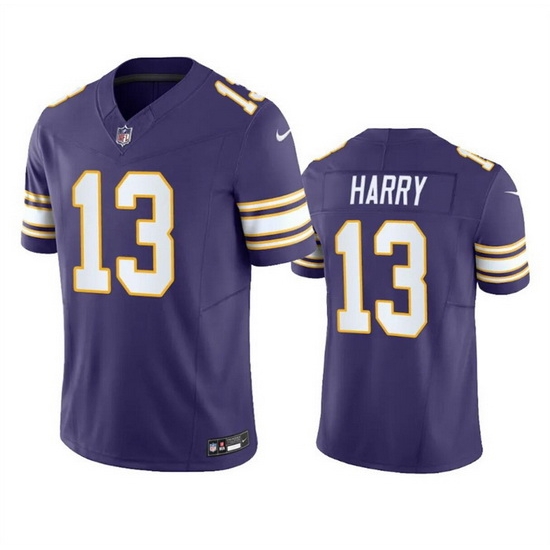Men Minnesota Vikings 13 N 27Keal Harry Purple 2023 F U S E Throwback Vapor Untouchable Limited Stitched Jersey Men Minnesota Vikings 13 N 27Keal Harry Purple 2023 F U S E Throwback Vapor Untouchable Limited Stitched Jersey