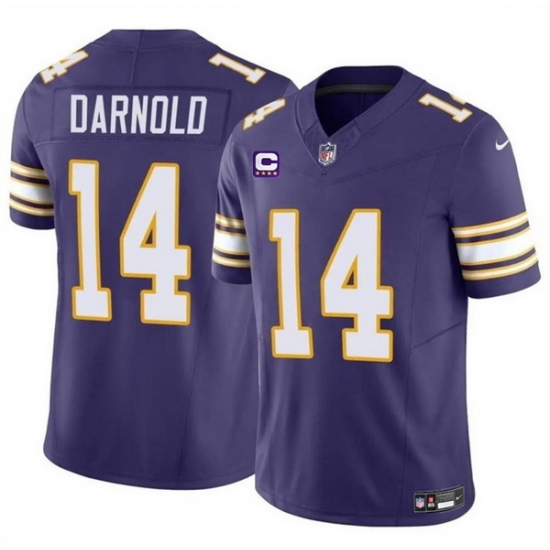 Men Minnesota Vikings 14 Sam Darnold Purple 2024 F U S E Throwback With 4 Star C Patch Vapor Untouchable Limited Stitched Jersey Men Minnesota Vikings 14 Sam Darnold Purple 2024 F U S E Throwback With 4 Star C Patch Vapor Untouchable Limited Stitched Jersey