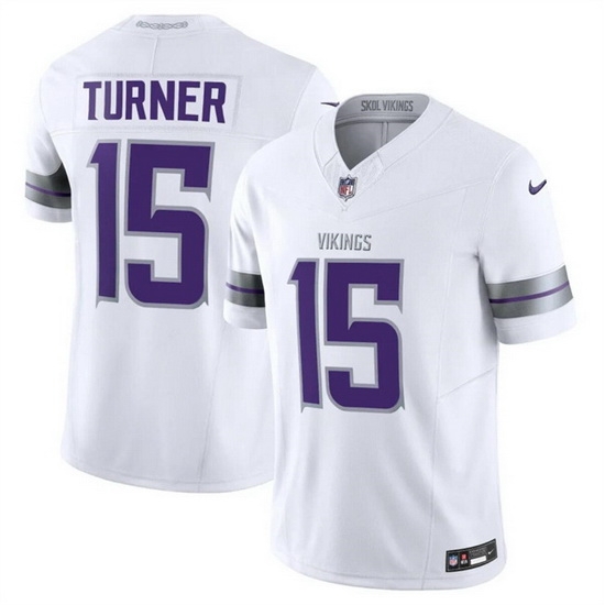 Men Minnesota Vikings 15 Dallas Turner White F U S E Winter Warrior Limited Stitched Jersey Men Minnesota Vikings 15 Dallas Turner White F U S E Winter Warrior Limited Stitched Jersey
