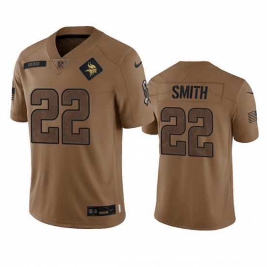 Men Minnesota Vikings 22 Harrison Smith 2023 Brown Salute To Service Limited Stitched Jersey Men Minnesota Vikings 22 Harrison Smith 2023 Brown Salute To Service Limited Stitched Jersey