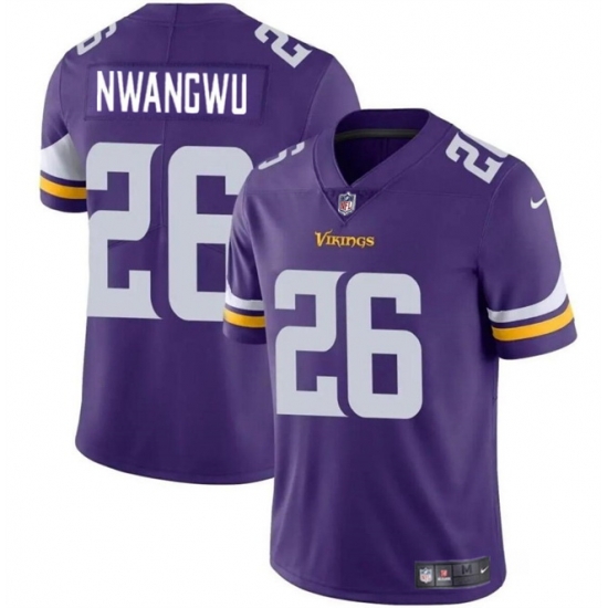 Men Minnesota Vikings 26 Kene Nwangwu Purple Vapor Untouchable Limited Stitched Jersey Men Minnesota Vikings 26 Kene Nwangwu Purple Vapor Untouchable Limited Stitched Jersey