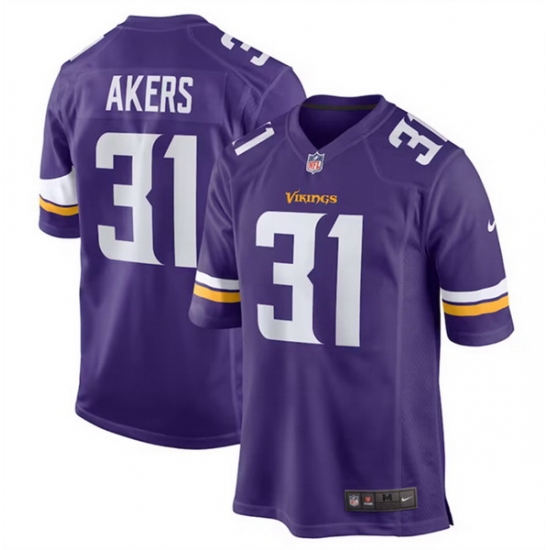 Men Minnesota Vikings 31 Cam Akers Purple Stitched Game Jersey Men Minnesota Vikings 31 Cam Akers Purple Stitched Game Jersey
