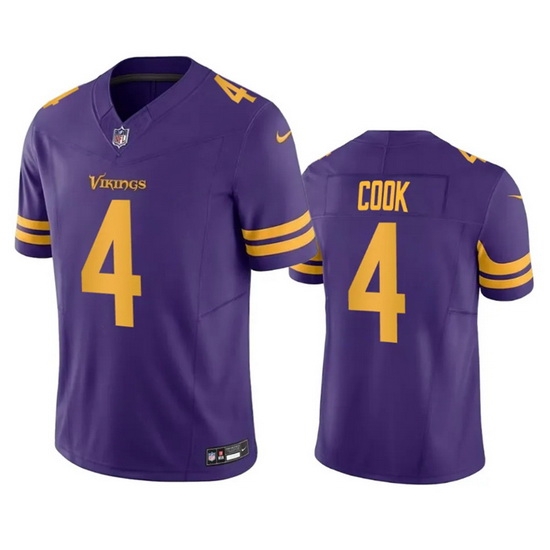 Men Minnesota Vikings 4 Dalvin Cook Purple 2023 F U S E Color Rush Stitched Jersey Men Minnesota Vikings 4 Dalvin Cook Purple 2023 F U S E Color Rush Stitched Jersey