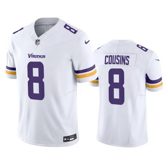 Men Minnesota Vikings 8 Kirk Cousins White 2023 F.U.S.E. Vapor Untouchable Stitched Jersey Men Minnesota Vikings 8 Kirk Cousins White 2023 F.U.S.E. Vapor Untouchable Stitched Jersey
