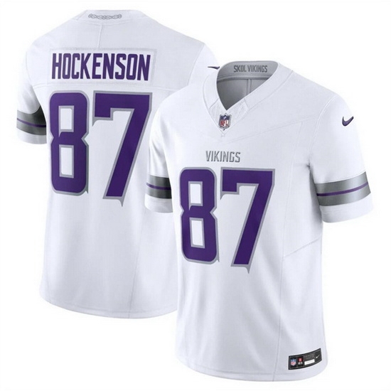 Men Minnesota Vikings 87 T J Hockenson White F U S E Winter Warrior Limited Stitched Jersey Men Minnesota Vikings 87 T J Hockenson White F U S E Winter Warrior Limited Stitched Jersey