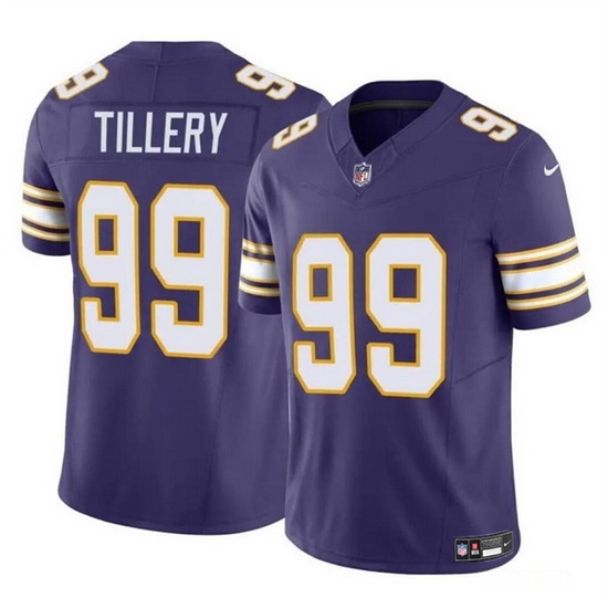 Men Minnesota Vikings 99 Jerry Tillery Purple 2023 F U S E Throwback Vapor Untouchable Limited Stitched Jersey Men Minnesota Vikings 99 Jerry Tillery Purple 2023 F U S E Throwback Vapor Untouchable Limited Stitched Jersey