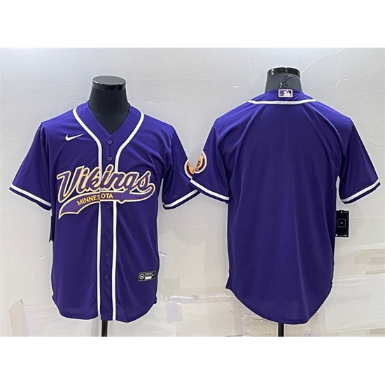 Men Minnesota Vikings Blank Purple With Patch Cool Base Stitched Baseb Men Minnesota Vikings Blank Purple With Patch Cool Base Stitched Baseb