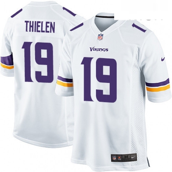 Mens Nike Minnesota Vikings 19 Adam Thielen Game White NFL Jersey Mens Nike Minnesota Vikings 19 Adam Thielen Game White NFL Jersey
